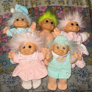 Vintage 80’s Troll Doll Babies Bundle of 5 - Assorted Hair Colors